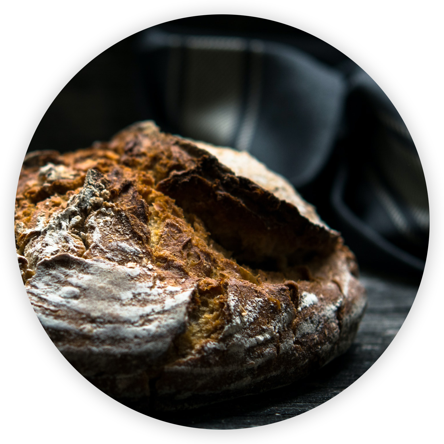 A close-up of a loaf of bread